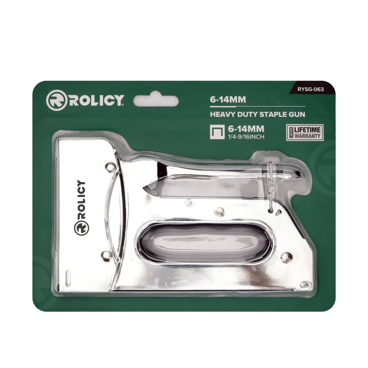Rolicy Heavy Duty Staple Gun with All Metal Construction, Lock Down Handle, Visible Re-fill Indicator, and Convenient Bottom Loading for Quick Jam Clearing - Ideal for Insulation, Plastic Sheeting, Carpets, Cardboard, Mouldings, Beading,and Frames