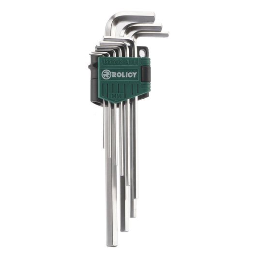 Rolicy 9pcs Extra Long Arm Hex Key Set